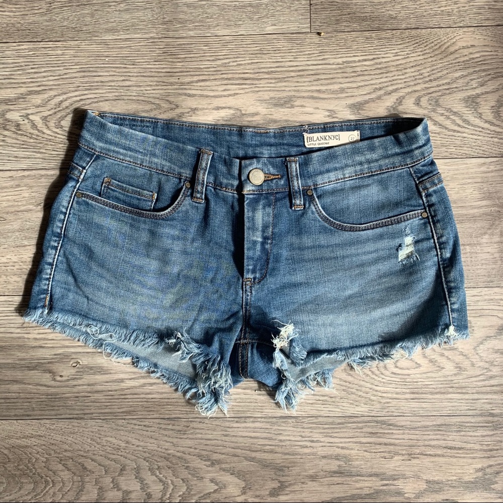 Denim mid wash shorts